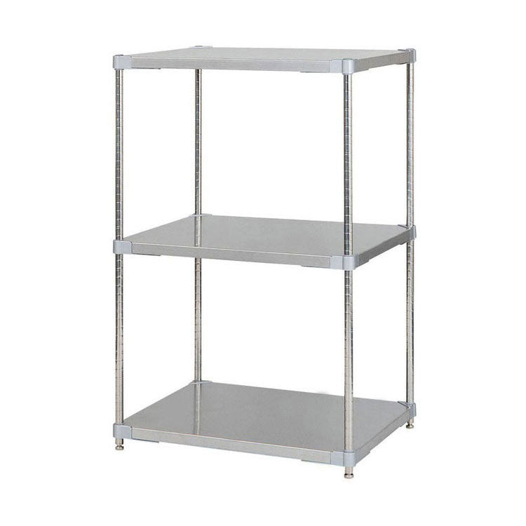 【※法人様限定販売】【燕三条製】 PROFACE SUS304ステンレスソリッドシェルフ3段 600×760×1200 SUS304ステンレスポール スチールラック スチールシェルフ ラック キッチンラック レンジラック(代引不可)