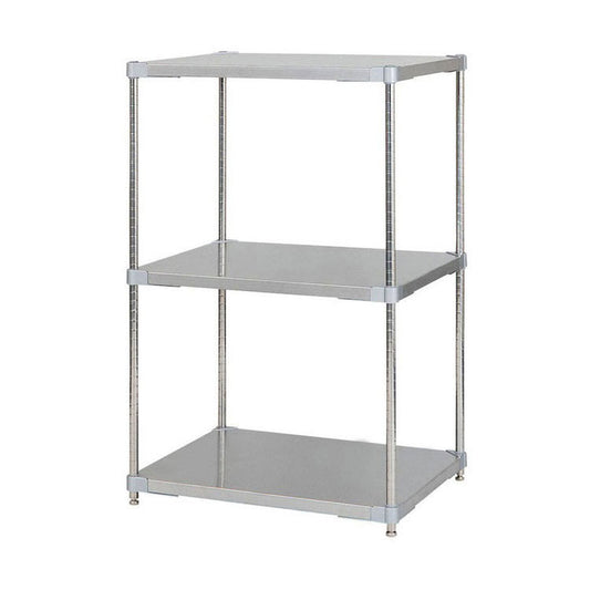 【※法人様限定販売】【燕三条製】 PROFACE SUS304ステンレスソリッドシェルフ3段 600×760×1200 SUS304ステンレスポール スチールラック スチールシェルフ ラック キッチンラック レンジラック(代引不可)