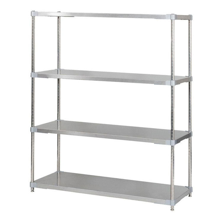 【※法人様限定販売】【燕三条製】 PROFACE SUS304ステンレスソリッドシェルフ4段 460×1200×1500 SUS304ステンレスポール スチールラック スチールシェルフ ラック キッチンラック レンジラック(代引不可)