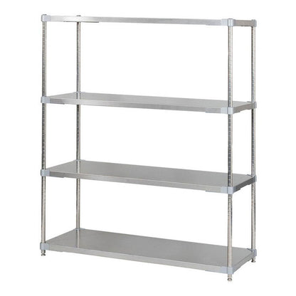 【※法人様限定販売】【燕三条製】 PROFACE SUS304ステンレスソリッドシェルフ4段 460×1200×1500 SUS304ステンレスポール スチールラック スチールシェルフ ラック キッチンラック レンジラック(代引不可)
