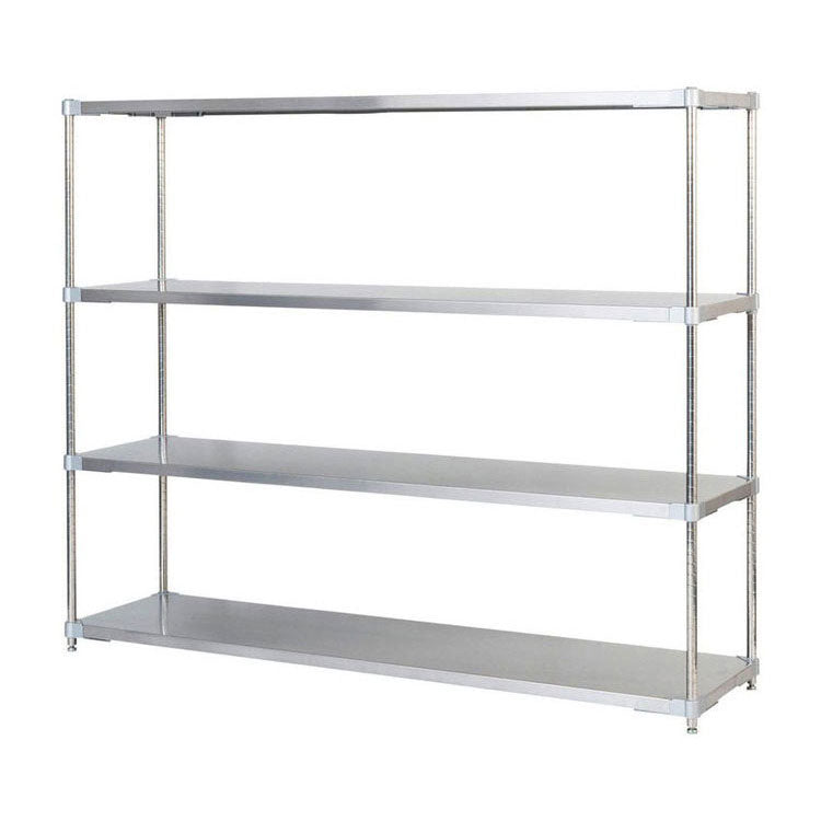 【※法人様限定販売】【燕三条製】 PROFACE SUS304ステンレスソリッドシェルフ4段 460×1500×1500 SUS304ステンレスポール スチールラック スチールシェルフ ラック キッチンラック レンジラック(代引不可)