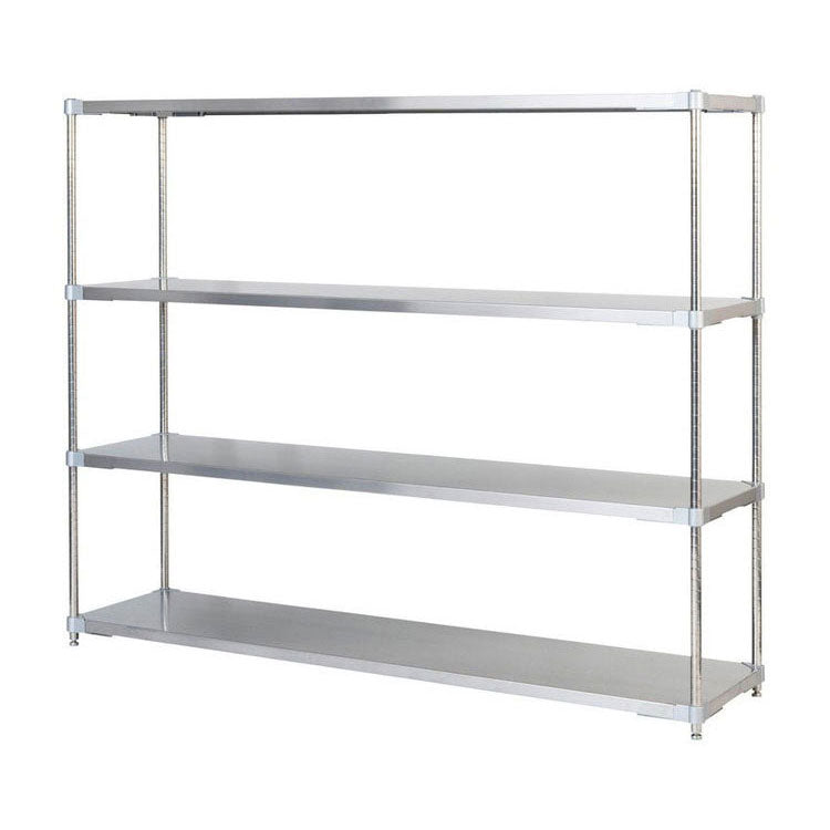 【※法人様限定販売】【燕三条製】 PROFACE SUS304ステンレスソリッドシェルフ4段 460×1800×1500 SUS304ステンレスポール スチールラック スチールシェルフ ラック キッチンラック レンジラック(代引不可)