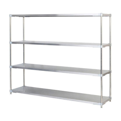 【※法人様限定販売】【燕三条製】 PROFACE SUS304ステンレスソリッドシェルフ4段 460×1800×1500 SUS304ステンレスポール スチールラック スチールシェルフ ラック キッチンラック レンジラック(代引不可)