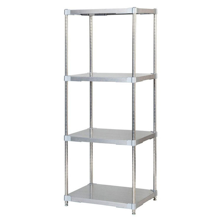 【※法人様限定販売】【燕三条製】 PROFACE SUS304ステンレスソリッドシェルフ4段 460×600×1500 SUS304ステンレスポール スチールラック スチールシェルフ ラック キッチンラック レンジラック(代引不可)