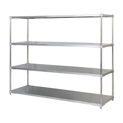 【※法人様限定販売】【燕三条製】 PROFACE SUS304ステンレスソリッドシェルフ4段 600×1500×1500 SUS304ステンレスポール スチールラック スチールシェルフ ラック キッチンラック レンジラック(代引不可)