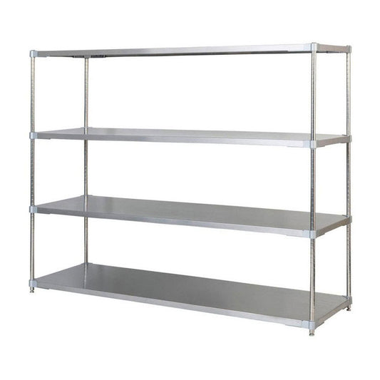 【※法人様限定販売】【燕三条製】 PROFACE SUS304ステンレスソリッドシェルフ4段 600×1500×1500 SUS304ステンレスポール スチールラック スチールシェルフ ラック キッチンラック レンジラック(代引不可)