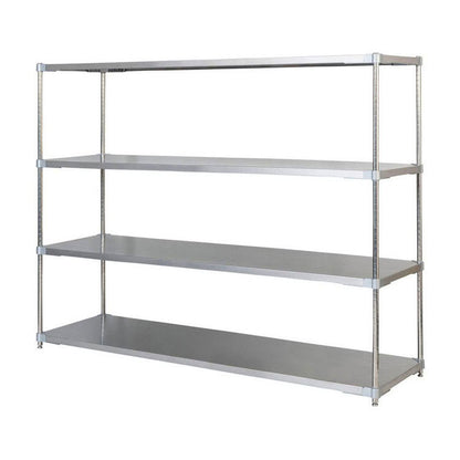 【※法人様限定販売】【燕三条製】 PROFACE SUS304ステンレスソリッドシェルフ4段 600×1800×1500 SUS304ステンレスポール スチールラック スチールシェルフ ラック キッチンラック レンジラック(代引不可)