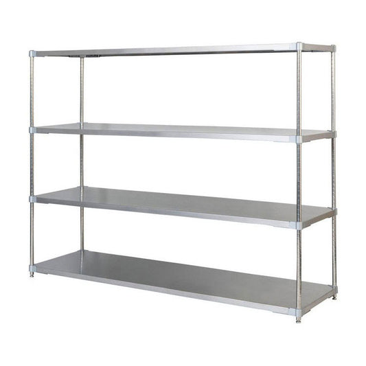 【※法人様限定販売】【燕三条製】 PROFACE SUS304ステンレスソリッドシェルフ4段 600×1800×1500 SUS304ステンレスポール スチールラック スチールシェルフ ラック キッチンラック レンジラック(代引不可)