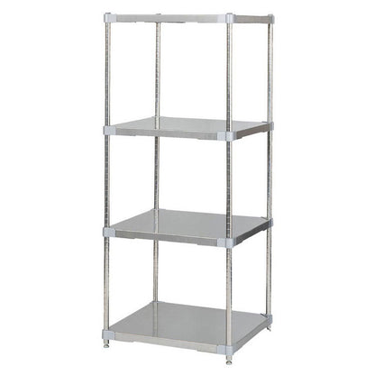 【※法人様限定販売】【燕三条製】 PROFACE SUS304ステンレスソリッドシェルフ4段 600×600×1500 SUS304ステンレスポール スチールラック スチールシェルフ ラック キッチンラック レンジラック(代引不可)