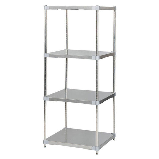 【※法人様限定販売】【燕三条製】 PROFACE SUS304ステンレスソリッドシェルフ4段 600×600×1500 SUS304ステンレスポール スチールラック スチールシェルフ ラック キッチンラック レンジラック(代引不可)