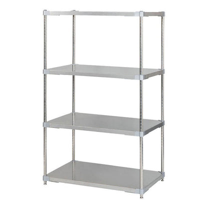 【※法人様限定販売】【燕三条製】 PROFACE SUS304ステンレスソリッドシェルフ4段 600×900×1500 SUS304ステンレスポール スチールラック スチールシェルフ ラック キッチンラック レンジラック(代引不可)