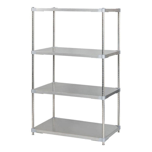 【※法人様限定販売】【燕三条製】 PROFACE SUS304ステンレスソリッドシェルフ4段 600×900×1500 SUS304ステンレスポール スチールラック スチールシェルフ ラック キッチンラック レンジラック(代引不可)