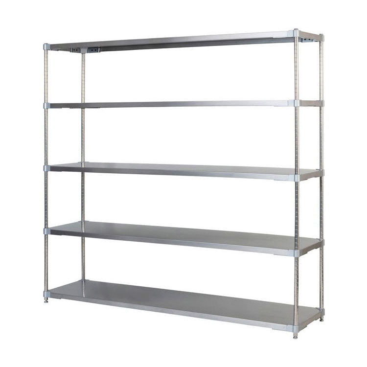 【※法人様限定販売】【燕三条製】 PROFACE SUS304ステンレスソリッドシェルフ5段 460×1800×1800 SUS304ステンレスポール スチールラック スチールシェルフ ラック キッチンラック レンジラック(代引不可)