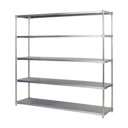【※法人様限定販売】【燕三条製】 PROFACE SUS304ステンレスソリッドシェルフ5段 460×1800×1800 SUS304ステンレスポール スチールラック スチールシェルフ ラック キッチンラック レンジラック(代引不可)