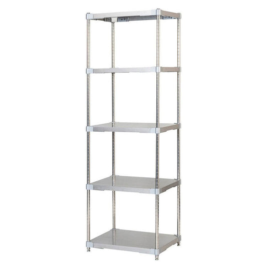 【※法人様限定販売】【燕三条製】 PROFACE SUS304ステンレスソリッドシェルフ5段 460×600×1800 SUS304ステンレスポール スチールラック スチールシェルフ ラック キッチンラック レンジラック(代引不可)