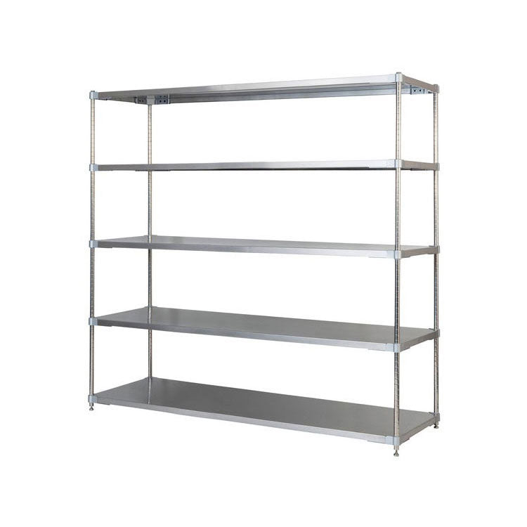 【※法人様限定販売】【燕三条製】 PROFACE SUS304ステンレスソリッドシェルフ5段 600×1500×1800 SUS304ステンレスポール スチールラック スチールシェルフ ラック キッチンラック レンジラック(代引不可)
