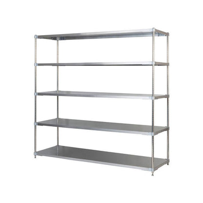 【※法人様限定販売】【燕三条製】 PROFACE SUS304ステンレスソリッドシェルフ5段 600×1500×1800 SUS304ステンレスポール スチールラック スチールシェルフ ラック キッチンラック レンジラック(代引不可)