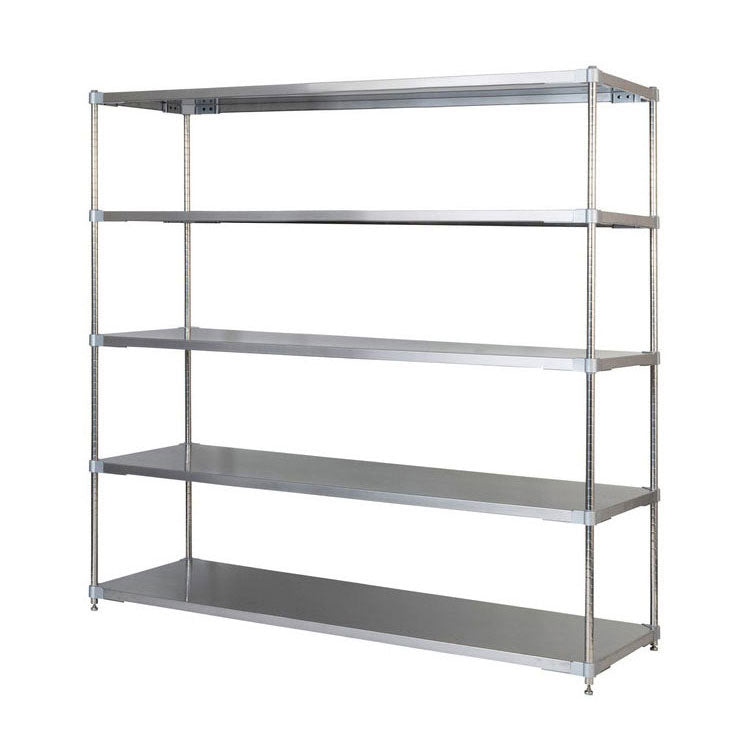 【※法人様限定販売】【燕三条製】 PROFACE SUS304ステンレスソリッドシェルフ5段 600×1800×1800 SUS304ステンレスポール スチールラック スチールシェルフ ラック キッチンラック レンジラック(代引不可)