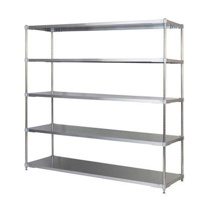 【※法人様限定販売】【燕三条製】 PROFACE SUS304ステンレスソリッドシェルフ5段 600×1800×1800 SUS304ステンレスポール スチールラック スチールシェルフ ラック キッチンラック レンジラック(代引不可)