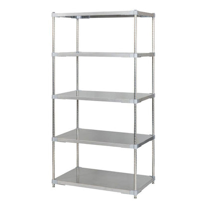 【※法人様限定販売】【燕三条製】 PROFACE SUS304ステンレスソリッドシェルフ5段 600×900×1800 SUS304ステンレスポール スチールラック スチールシェルフ ラック キッチンラック レンジラック(代引不可)