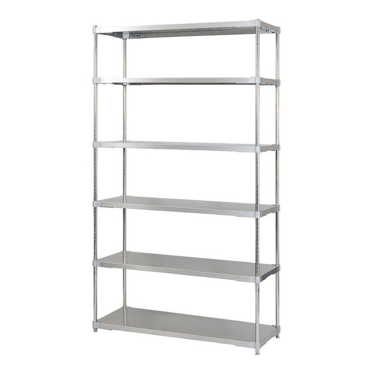 【※法人様限定販売】【燕三条製】 PROFACE SUS304ステンレスソリッドシェルフ6段 460×1200×2100 SUS304ステンレスポール スチールラック スチールシェルフ ラック キッチンラック レンジラック(代引不可)