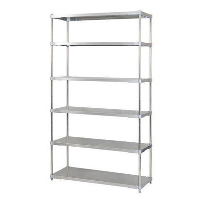 【※法人様限定販売】【燕三条製】 PROFACE SUS304ステンレスソリッドシェルフ6段 460×1200×2100 SUS304ステンレスポール スチールラック スチールシェルフ ラック キッチンラック レンジラック(代引不可)