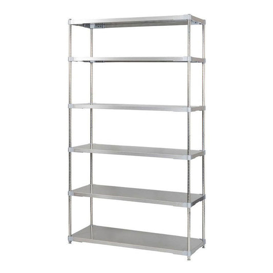 【※法人様限定販売】【燕三条製】 PROFACE SUS304ステンレスソリッドシェルフ6段 460×1200×2100 SUS304ステンレスポール スチールラック スチールシェルフ ラック キッチンラック レンジラック(代引不可)