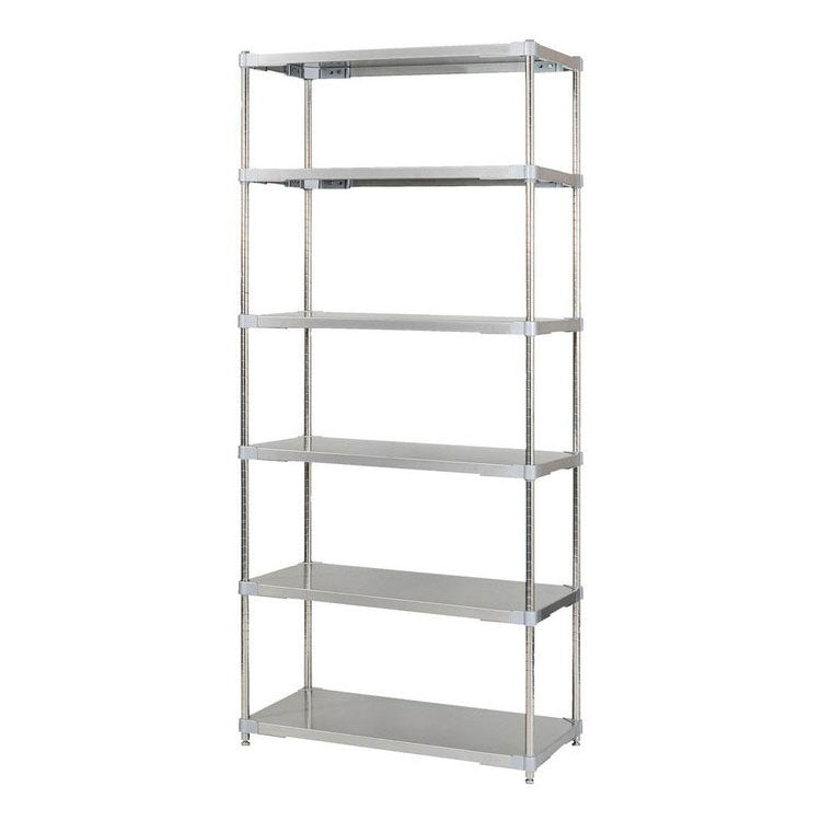 【※法人様限定販売】【燕三条製】 PROFACE SUS304ステンレスソリッドシェルフ6段 460×900×2100 SUS304ステンレスポール スチールラック スチールシェルフ ラック キッチンラック レンジラック(代引不可)