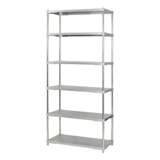 【※法人様限定販売】【燕三条製】 PROFACE SUS304ステンレスソリッドシェルフ6段 460×900×2100 SUS304ステンレスポール スチールラック スチールシェルフ ラック キッチンラック レンジラック(代引不可)