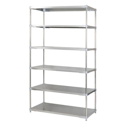 【※法人様限定販売】【燕三条製】 PROFACE SUS304ステンレスソリッドシェルフ6段 600×1200×2100 SUS304ステンレスポール スチールラック スチールシェルフ ラック キッチンラック レンジラック(代引不可)