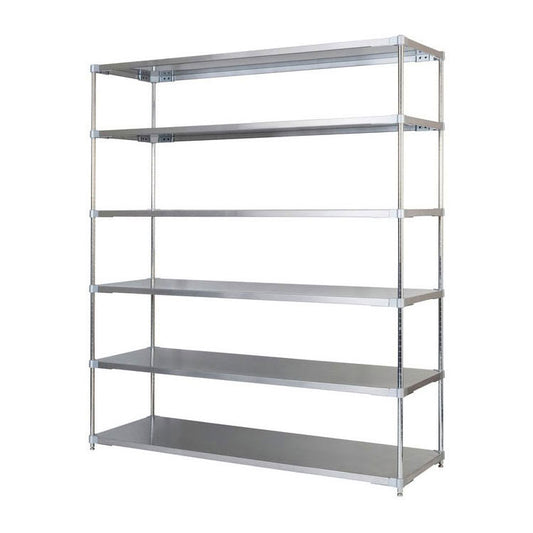 【燕三条製】 PROFACE SUS304ステンレスソリッドシェルフ6段 600×1500×2100 SUS304ステンレスポール スチールラック スチールシェルフ ラック キッチンラック レンジラック 業務用 業務用ラック(代引不可)