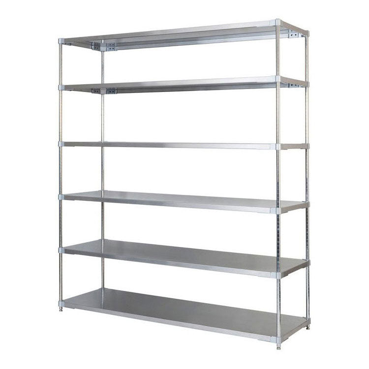 【※法人様限定販売】【燕三条製】 PROFACE SUS304ステンレスソリッドシェルフ6段 600×1800×2100 SUS304ステンレスポール スチールラック スチールシェルフ ラック キッチンラック レンジラック(代引不可)