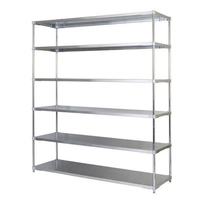 【※法人様限定販売】【燕三条製】 PROFACE SUS304ステンレスソリッドシェルフ6段 600×1800×2100 SUS304ステンレスポール スチールラック スチールシェルフ ラック キッチンラック レンジラック(代引不可)