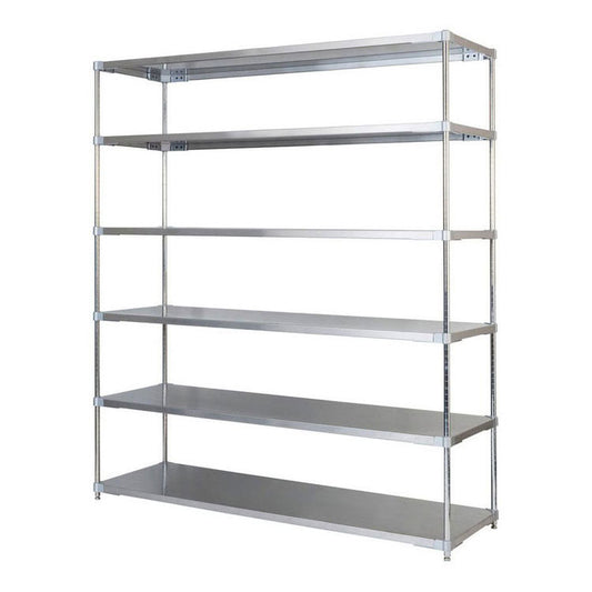 【※法人様限定販売】【燕三条製】 PROFACE SUS304ステンレスソリッドシェルフ6段 600×1800×2100 SUS304ステンレスポール スチールラック スチールシェルフ ラック キッチンラック レンジラック(代引不可)