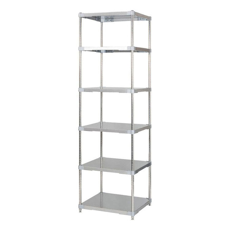 【※法人様限定販売】【燕三条製】 PROFACE SUS304ステンレスソリッドシェルフ6段 600×600×2100 SUS304ステンレスポール スチールラック スチールシェルフ ラック キッチンラック レンジラック(代引不可)