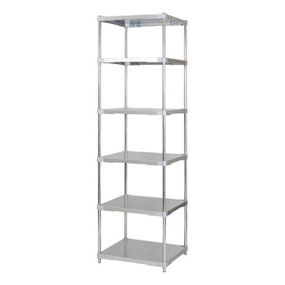 【※法人様限定販売】【燕三条製】 PROFACE SUS304ステンレスソリッドシェルフ6段 600×600×2100 SUS304ステンレスポール スチールラック スチールシェルフ ラック キッチンラック レンジラック(代引不可)