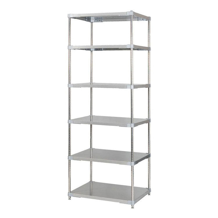 【※法人様限定販売】【燕三条製】 PROFACE SUS304ステンレスソリッドシェルフ6段 600×760×2100 SUS304ステンレスポール スチールラック スチールシェルフ ラック キッチンラック レンジラック(代引不可)