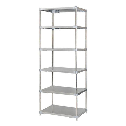 【※法人様限定販売】【燕三条製】 PROFACE SUS304ステンレスソリッドシェルフ6段 600×760×2100 SUS304ステンレスポール スチールラック スチールシェルフ ラック キッチンラック レンジラック(代引不可)