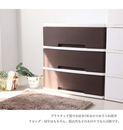 ニューライフ ワイド 収納ケース 3段 クローゼット ワイド チェスト タンス 収納(代引不可)