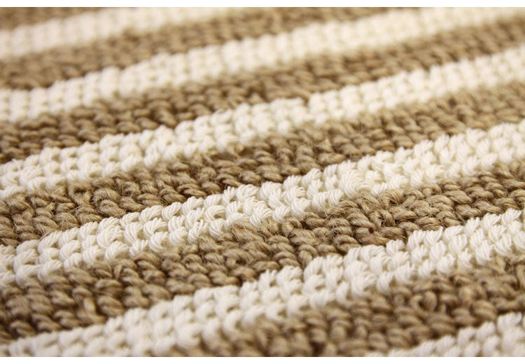 マルナカ 日本製 天然素材使用 キッチンマット 50×180cm 黄麻ストライプ 麻使用 洗える 台所マット 足拭きマット 足ふきマット(代引不可)