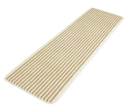マルナカ 日本製 天然素材使用 キッチンマット 50×180cm 黄麻ストライプ 麻使用 洗える 台所マット 足拭きマット 足ふきマット(代引不可)
