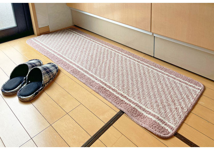 マルナカ 日本製 天然素材使用 キッチンマット 45×120cm コットンライン 綿使用 洗える 台所マット 足拭きマット 足ふきマット(代引不可)