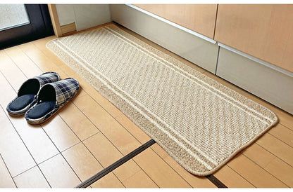マルナカ 日本製 天然素材使用 キッチンマット 45×120cm コットンライン 綿使用 洗える 台所マット 足拭きマット 足ふきマット(代引不可)