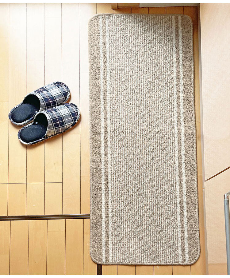 マルナカ 日本製 天然素材使用 キッチンマット 45×120cm コットンライン 綿使用 洗える 台所マット 足拭きマット 足ふきマット(代引不可)