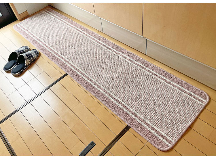 マルナカ 日本製 天然素材使用 キッチンマット 45×180cm コットンライン 綿使用 洗える 台所マット 足拭きマット 足ふきマット(代引不可)