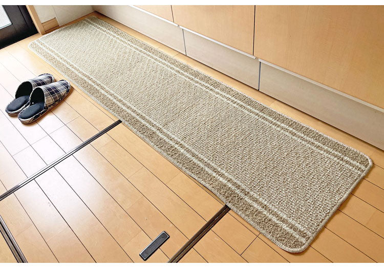 マルナカ 日本製 天然素材使用 キッチンマット 45×180cm コットンライン 綿使用 洗える 台所マット 足拭きマット 足ふきマット(代引不可)