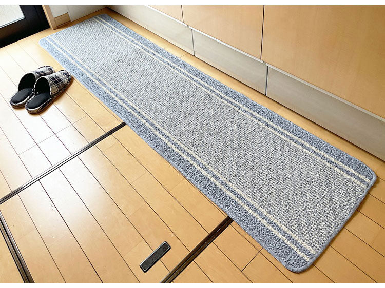 マルナカ 日本製 天然素材使用 キッチンマット 45×180cm コットンライン 綿使用 洗える 台所マット 足拭きマット 足ふきマット(代引不可)