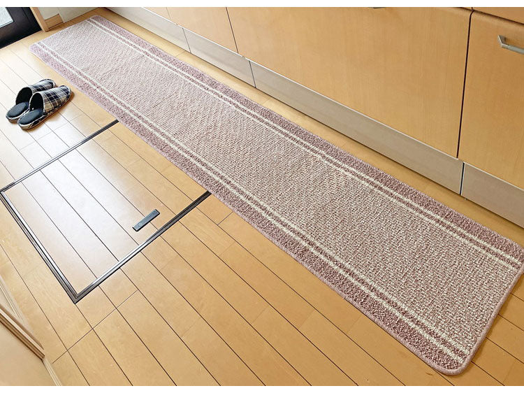 マルナカ 日本製 天然素材使用 キッチンマット 45×240cm コットンライン 綿使用 洗える 台所マット 足拭きマット 足ふきマット(代引不可)