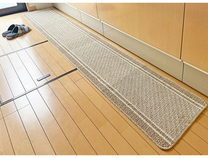 マルナカ 日本製 天然素材使用 キッチンマット 45×240cm コットンライン 綿使用 洗える 台所マット 足拭きマット 足ふきマット(代引不可)