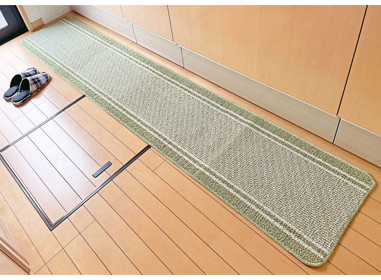 マルナカ 日本製 天然素材使用 キッチンマット 45×240cm コットンライン 綿使用 洗える 台所マット 足拭きマット 足ふきマット(代引不可)